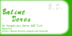 balint deres business card